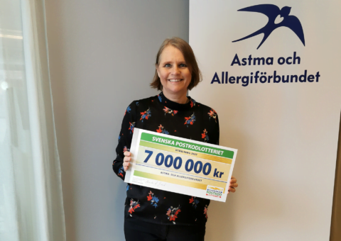 Astma- och Allergiförbundet får sju miljoner från Postkodlotteriet