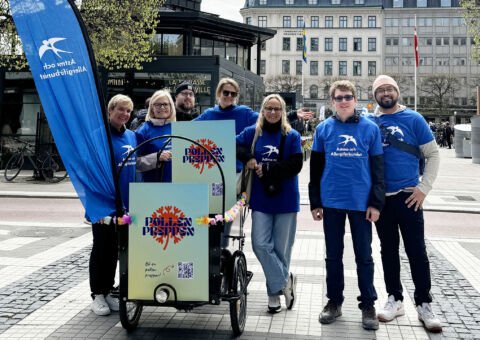 Astma- och Allergiförbundet pratade pollenallergi på stan.